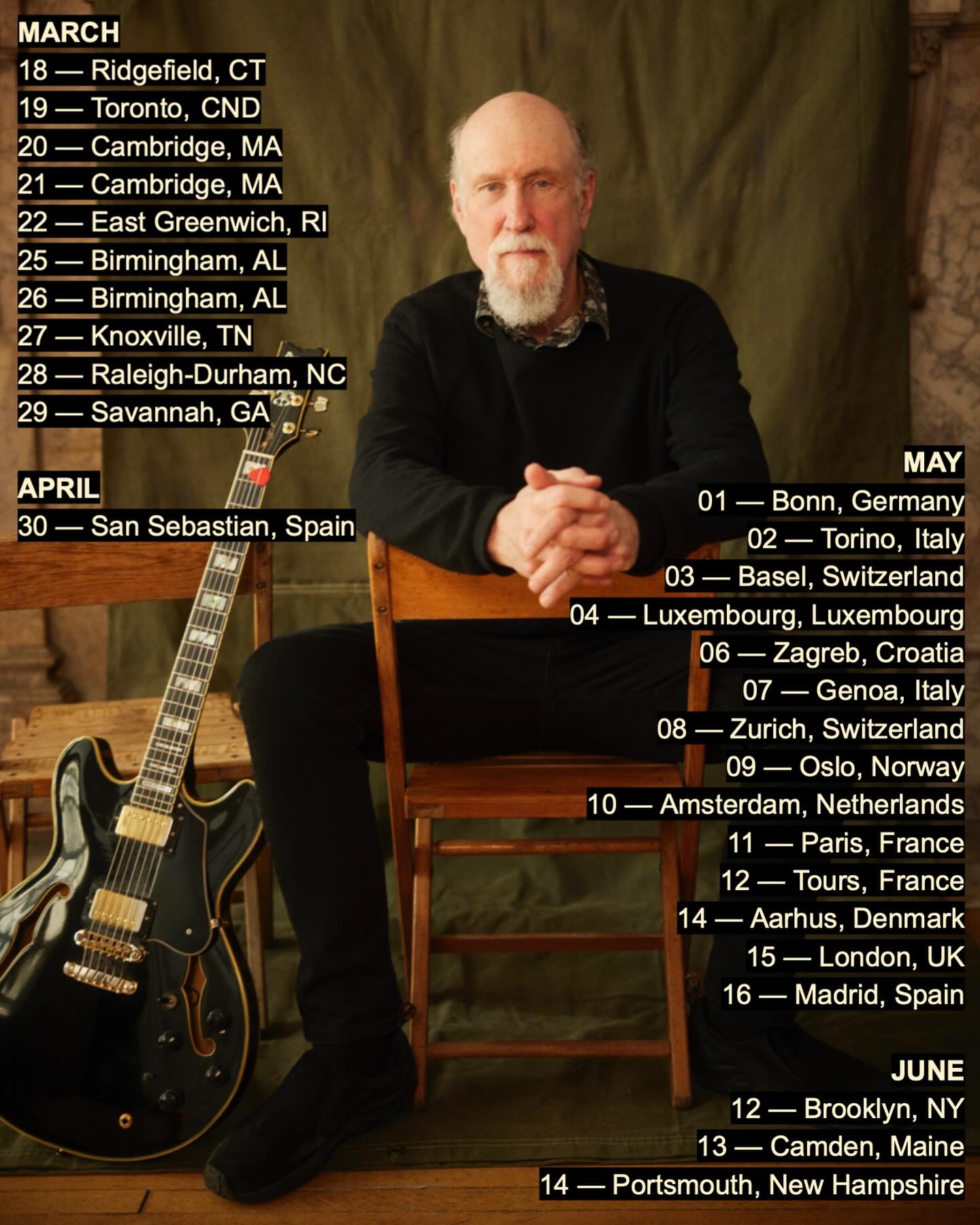 John Scofield Electrospective Tour Poster 2026–2027